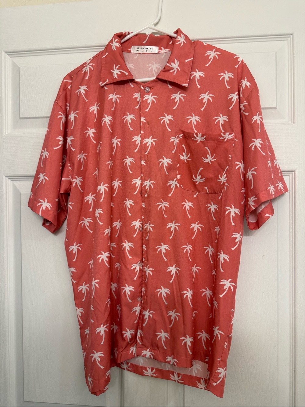 Men's Coral Palm Print Short-Sleeve Shirt